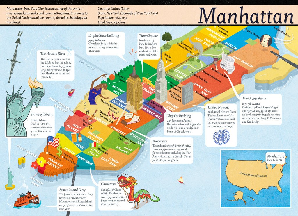 mapa de Manhattan Nova iorque